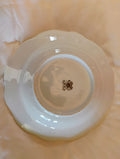 Ling Nan Chinese Export Porcelain Scalloped Plate — Rose & Lily with Character Medallions