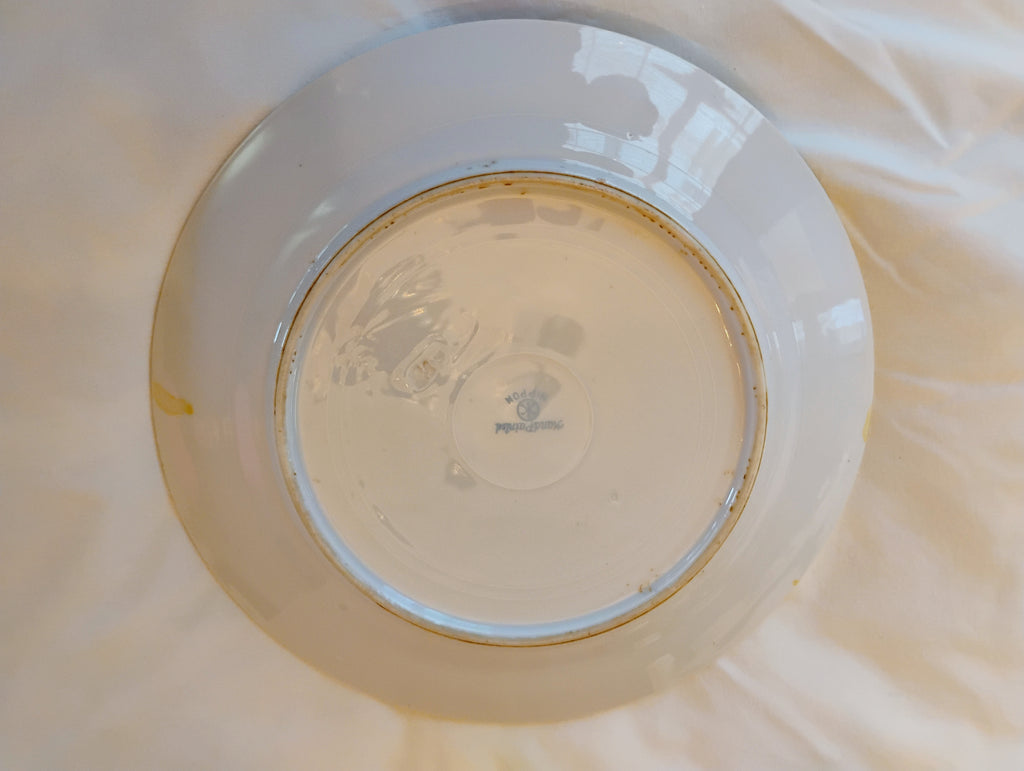 Hand Painted Nippon Gilded Porcelain Plate — 8.5", Raised Gold Floral Vine, c.1891–1921