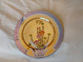 Japanese Lusterware Plate — Amber & Lavender Iridescent Glaze, Hand-Painted Wildflowers, c.1921–1940s