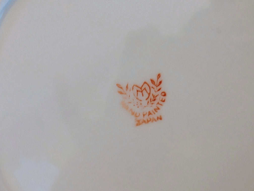 Japanese Lusterware Plate — Amber & Lavender Iridescent Glaze, Hand-Painted Wildflowers, c.1921–1940s