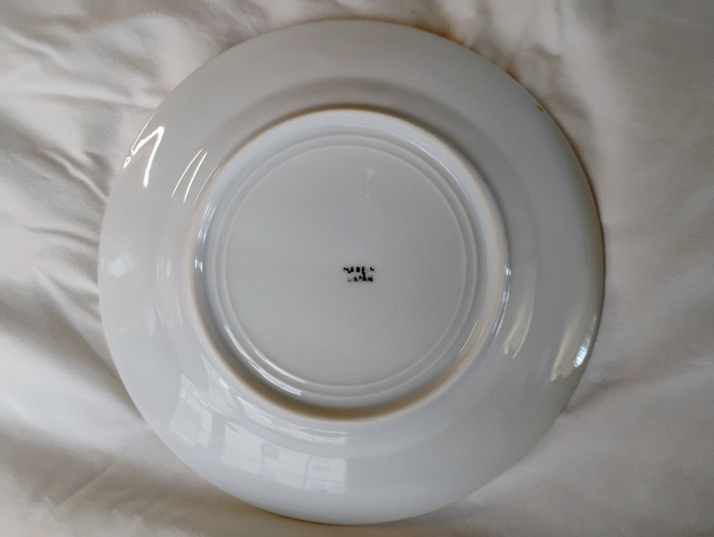 Japanese Amber Lusterware Plate — Honey-Gold Iridescent Glaze, Made in Japan, c.1921–1940s