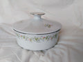 Johann Haviland Bavaria Lidded Porcelain Casserole Dish — Wildflower Garland with Platinum Rim