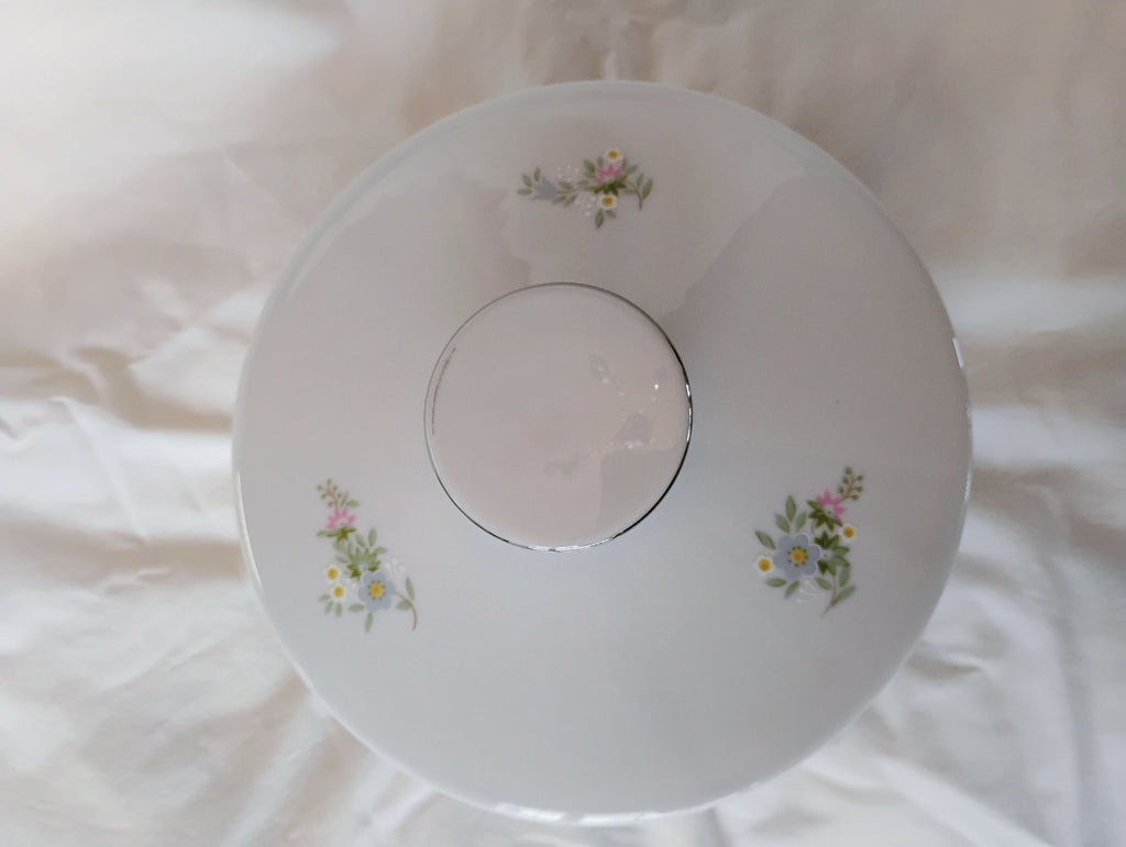 Johann Haviland Bavaria Lidded Porcelain Casserole Dish — Wildflower Garland with Platinum Rim