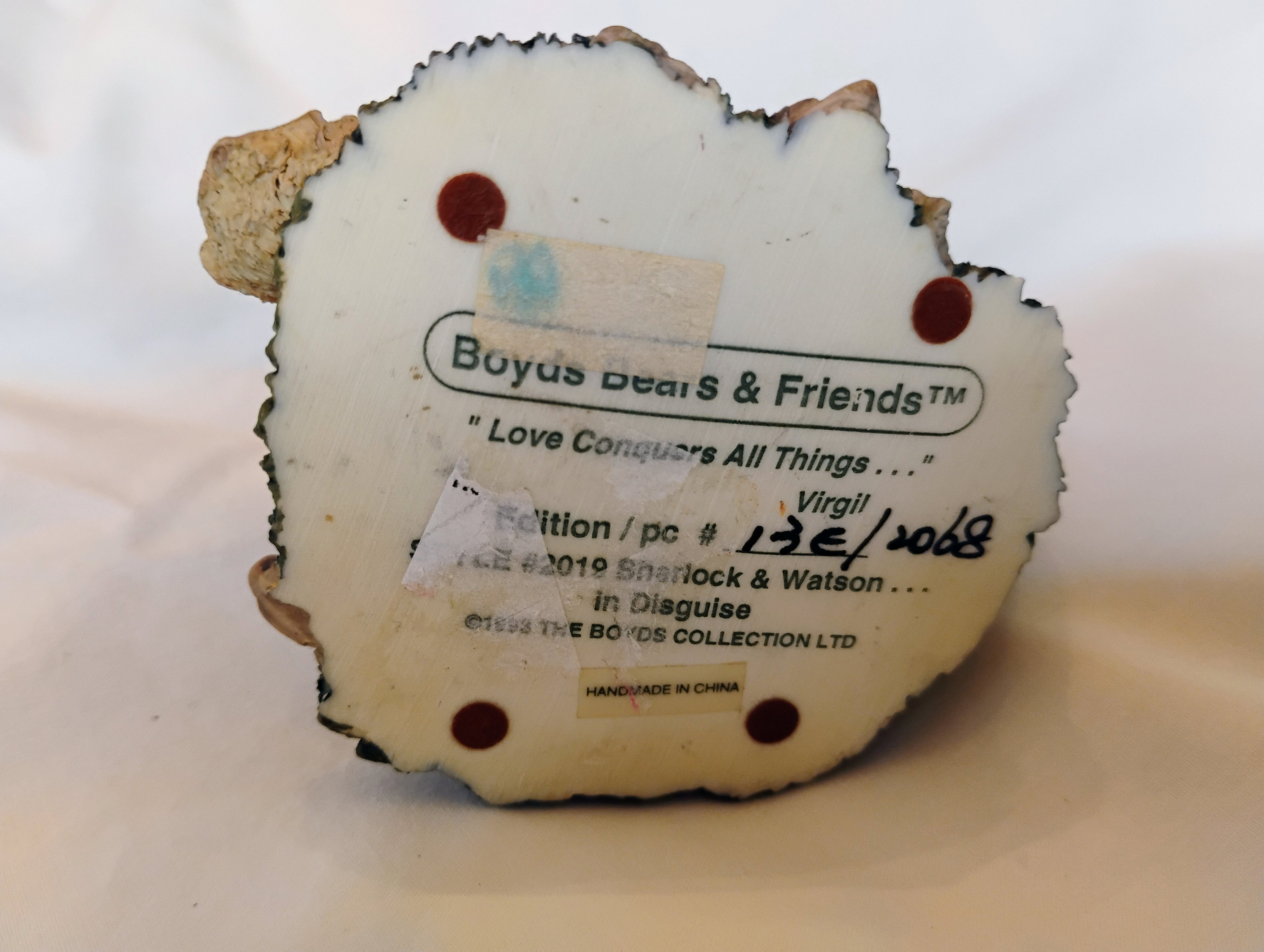 Boyds Bears & Friends — "Sherlock & Watson...in Disguise" Virgil Figurine #TCE93019, Ltd. Ed. #13E/2008