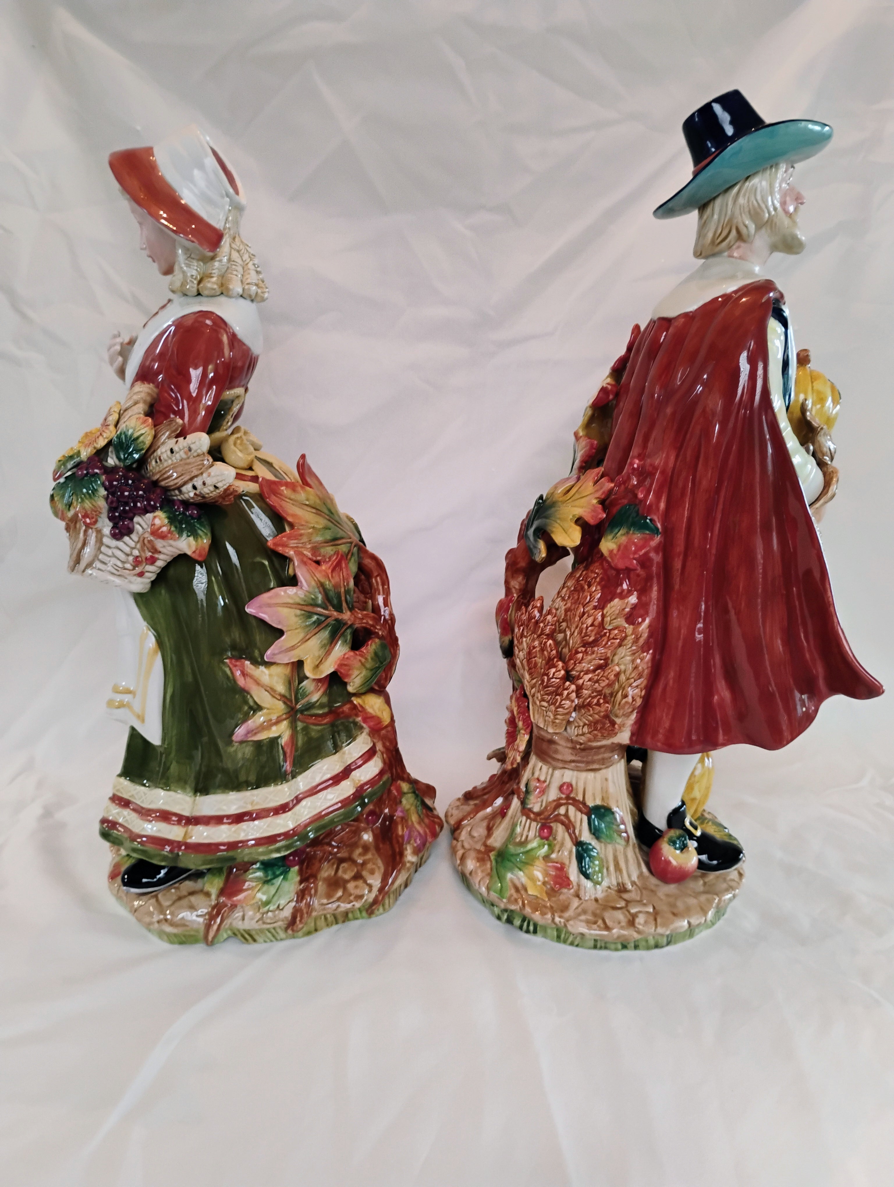 Fitz and Floyd Classics Harvest Heritage Pilgrim Woman Figurine — Original Box