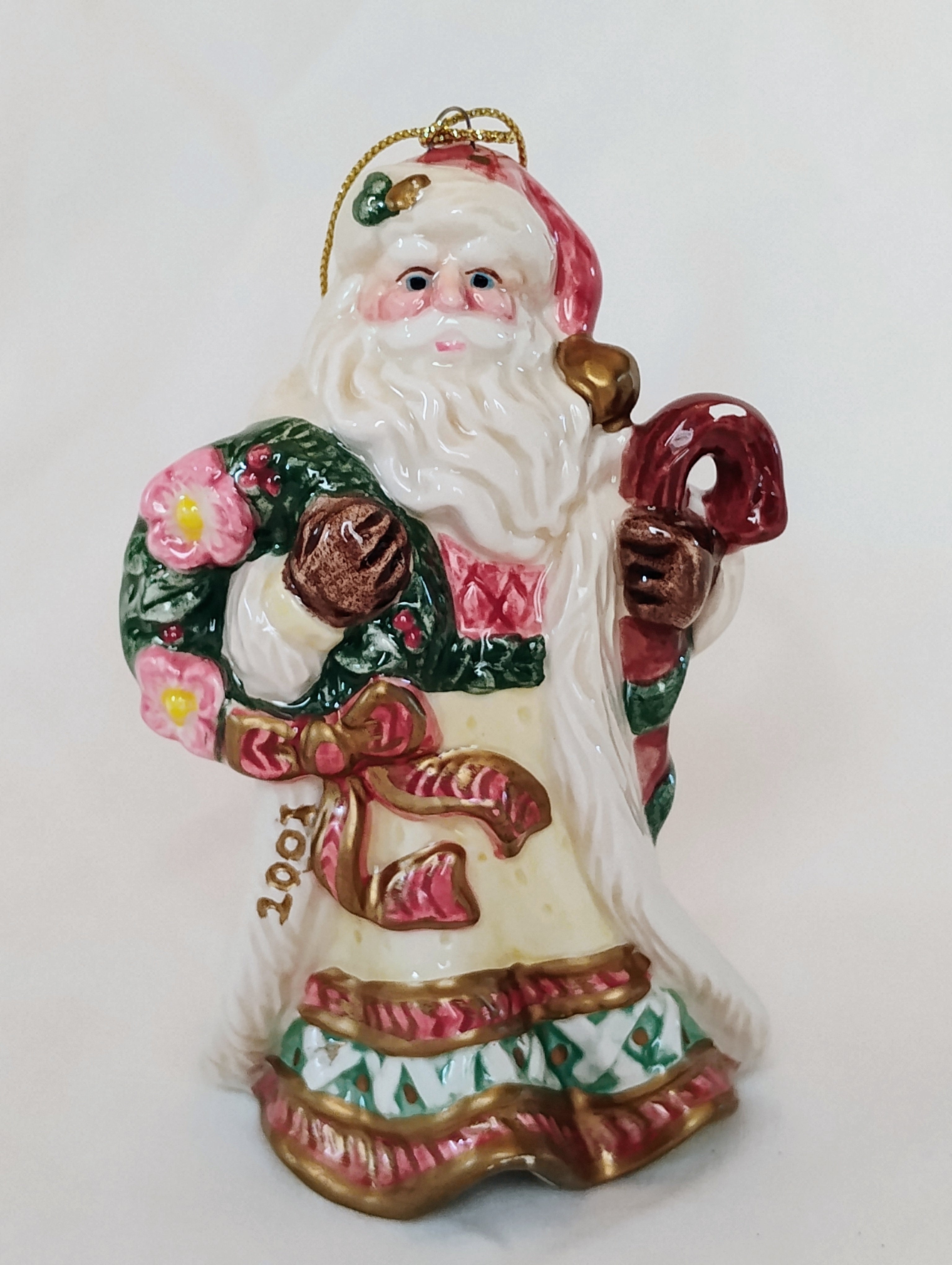 Fitz and Floyd Classics 2001 Dated Santa Claus Christmas Ornament
