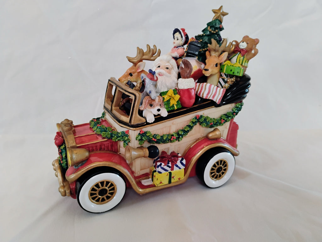 Fitz and Floyd "Here Comes Santa Claus" Santa Mobile Musical Figurine — Original Box