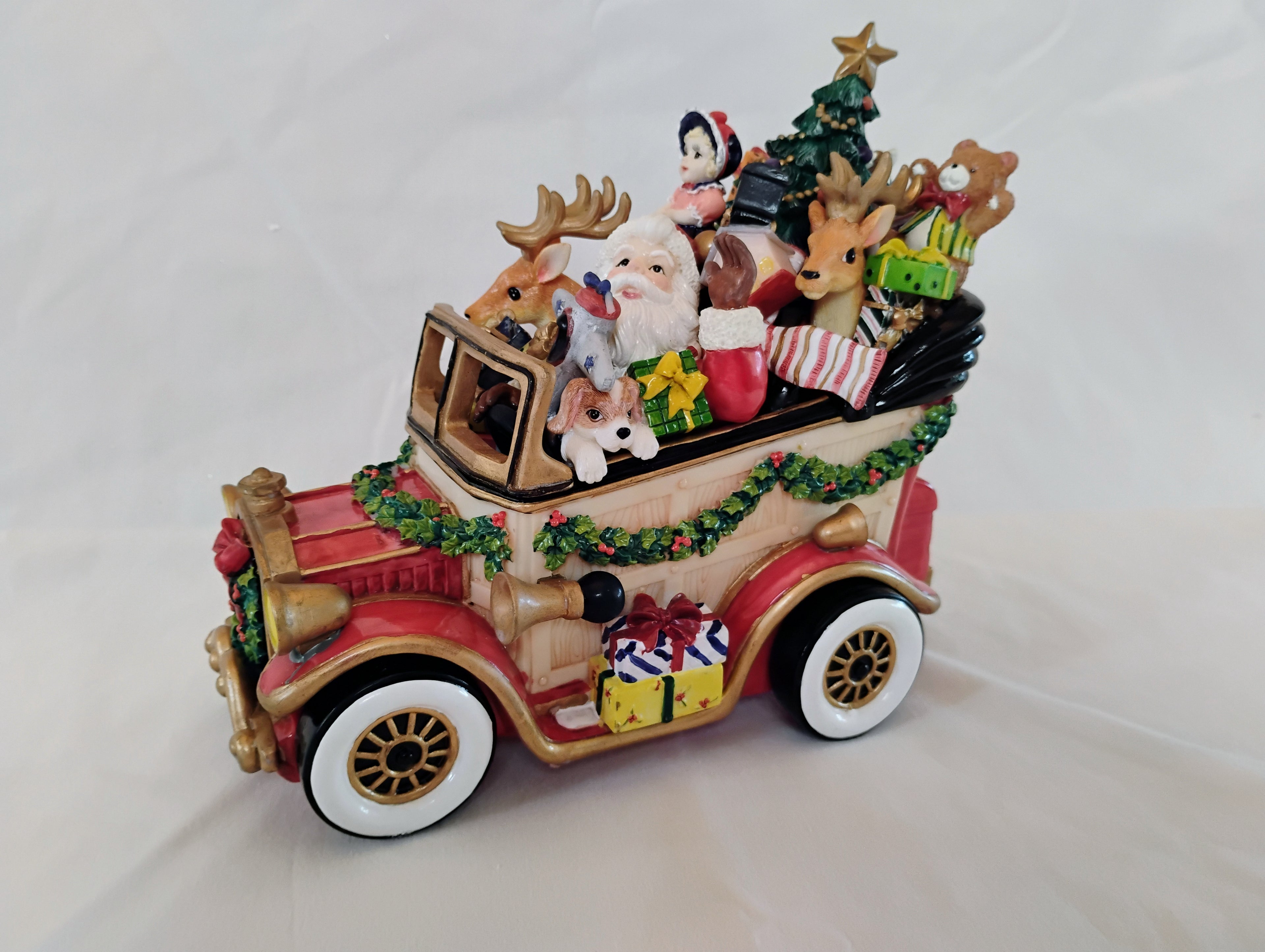 Fitz and Floyd "Here Comes Santa Claus" Santa Mobile Musical Figurine — Original Box