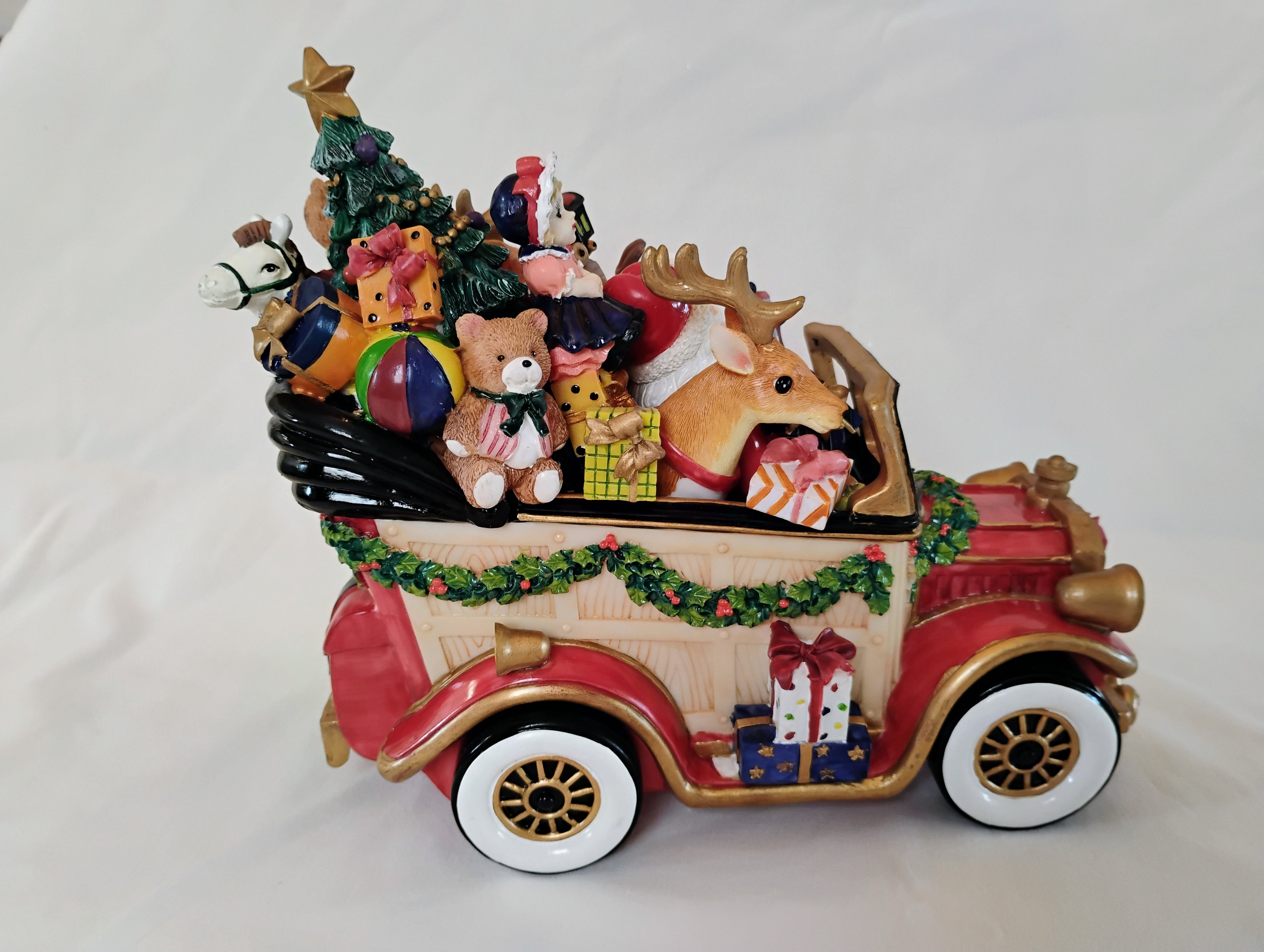 Fitz and Floyd "Here Comes Santa Claus" Santa Mobile Musical Figurine — Original Box