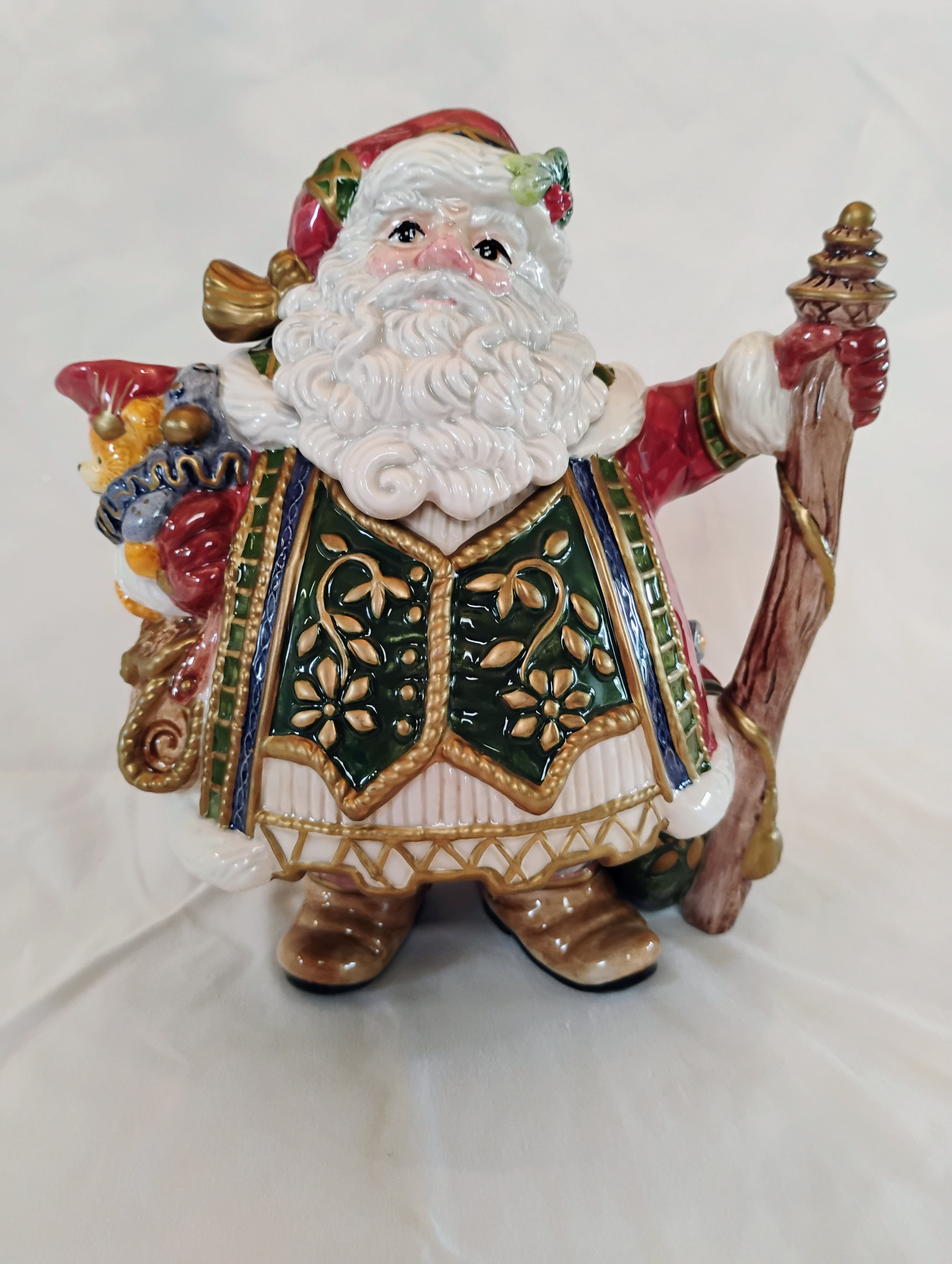Fitz and Floyd Classics Old World Santa Teapot