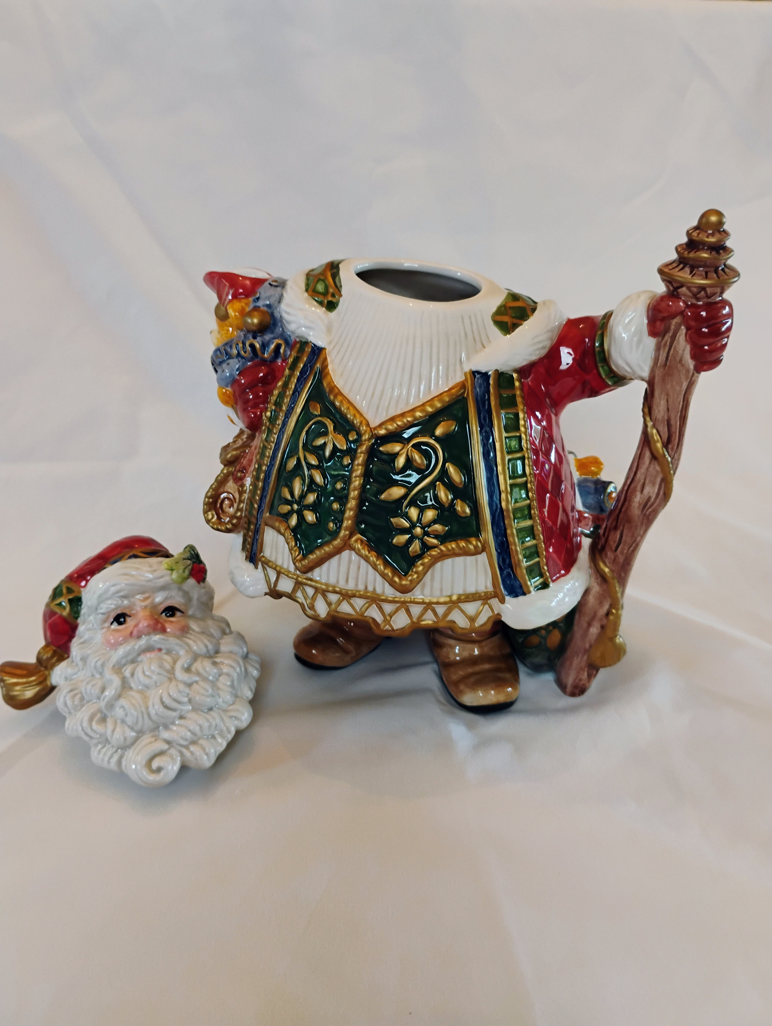 Fitz and Floyd Classics Old World Santa Teapot