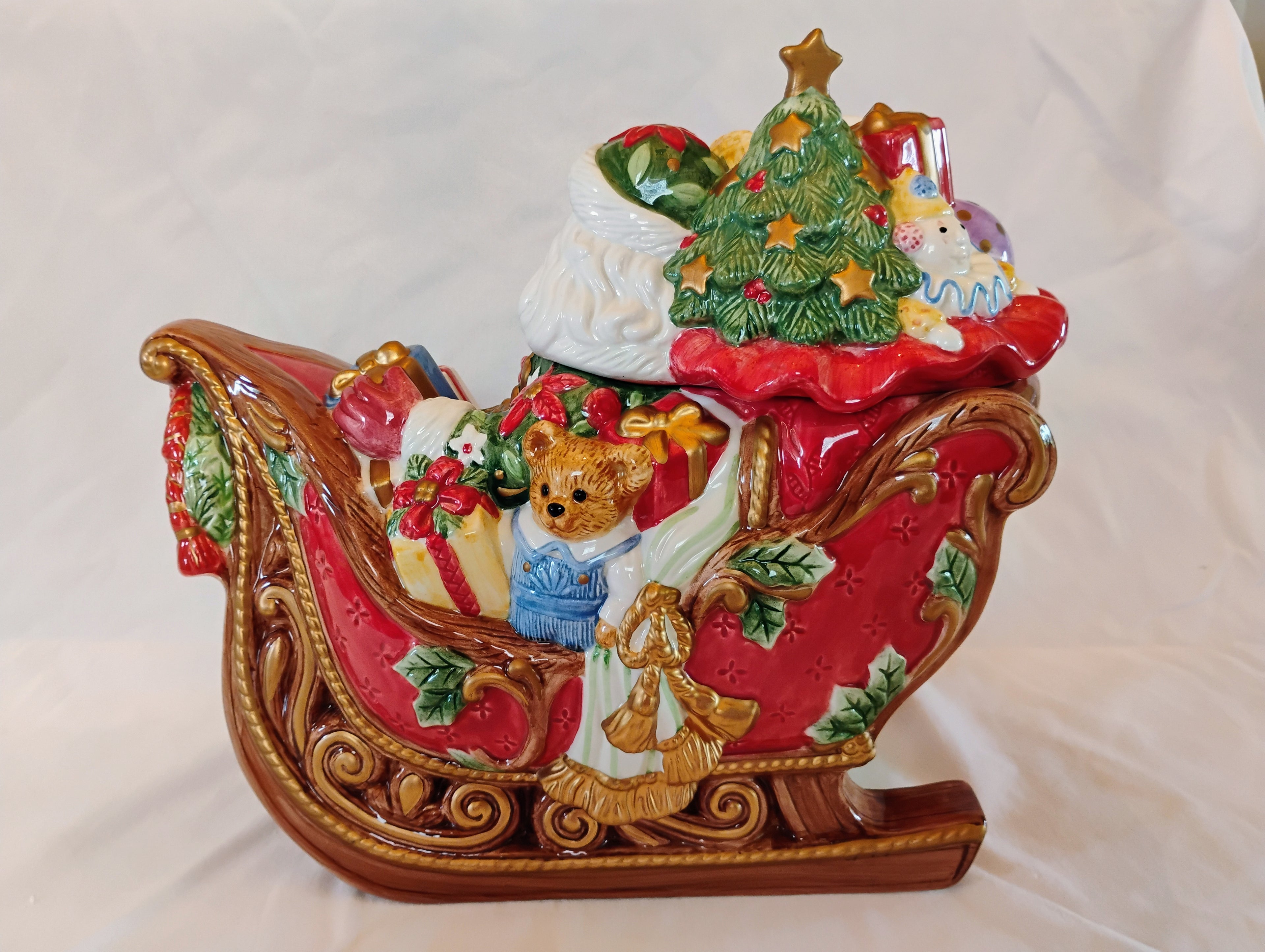 Fitz and Floyd Santa's Sleigh Cookie Jar