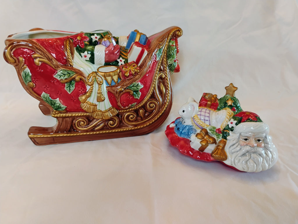Fitz and Floyd Santa's Sleigh Cookie Jar