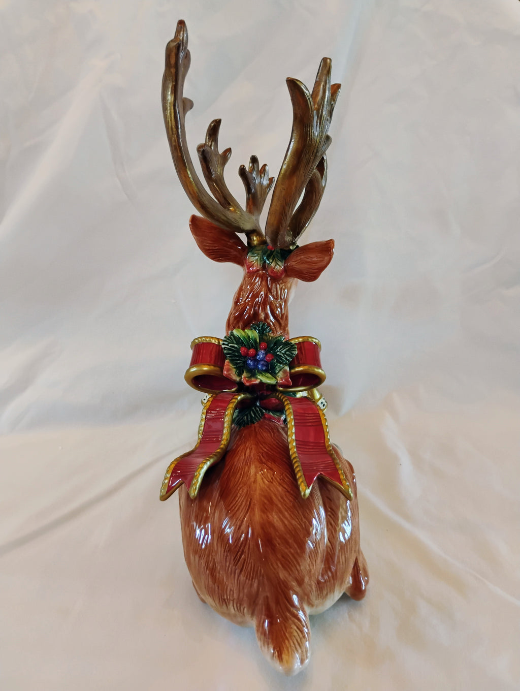 Fitz and Floyd Classics Christmas Reclining Reindeer Figurine — Original Box