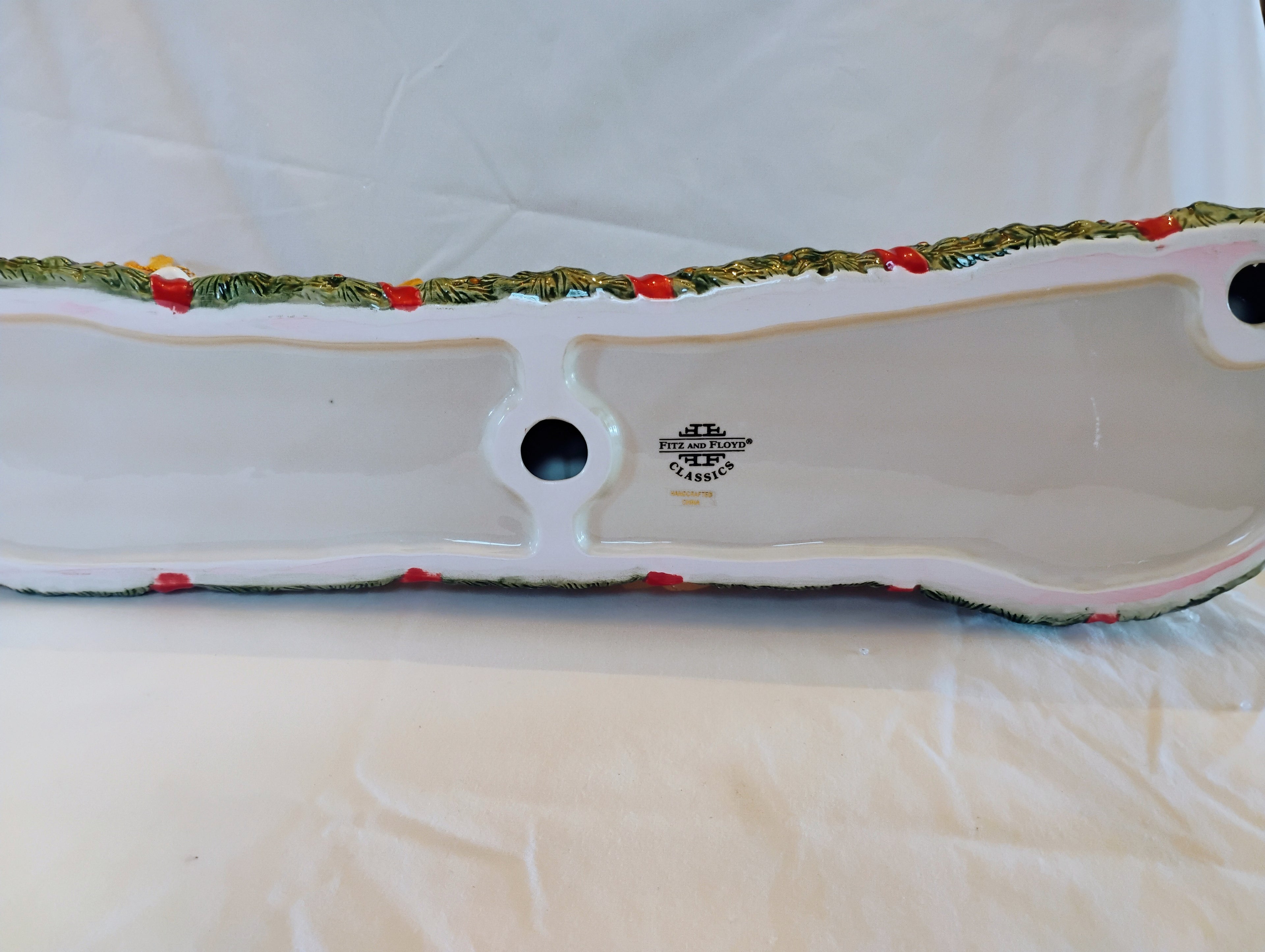 Fitz and Floyd Classics Santa's Sleigh with Eight Flying Reindeer Centerpiece — Original Box