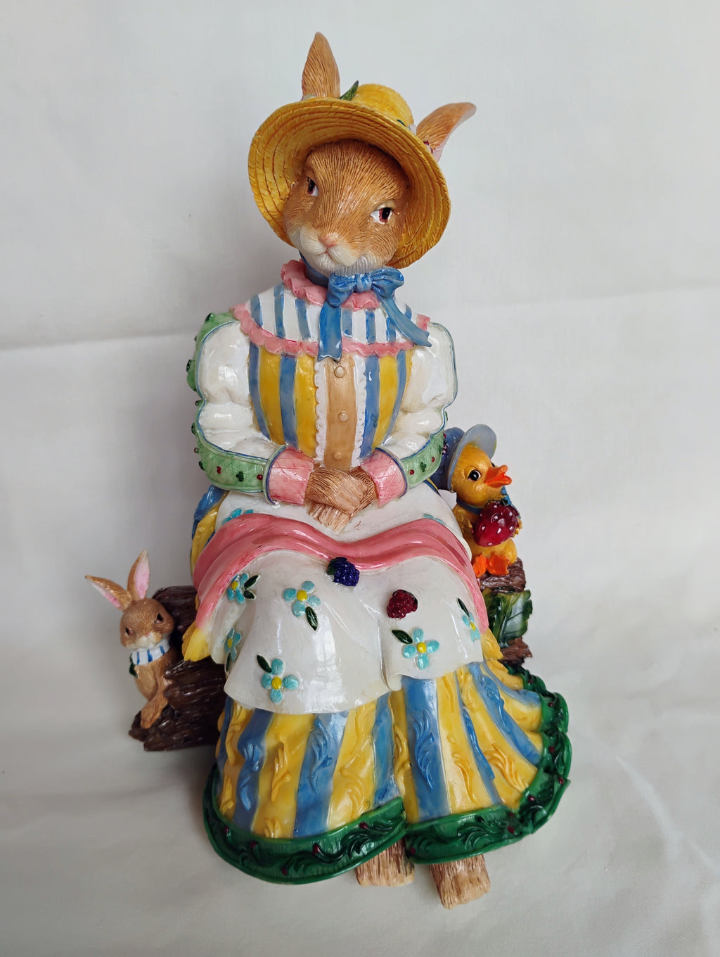 Fitz and Floyd "Mother" Bunny Musical Figurine — Wind-Up Music Box with Original Box