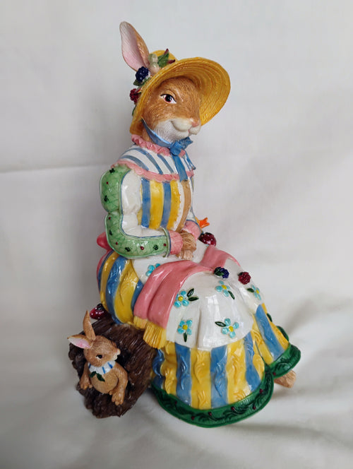"Mother" Bunny Musical Figurine — Wind-Up Music Box with Original Box