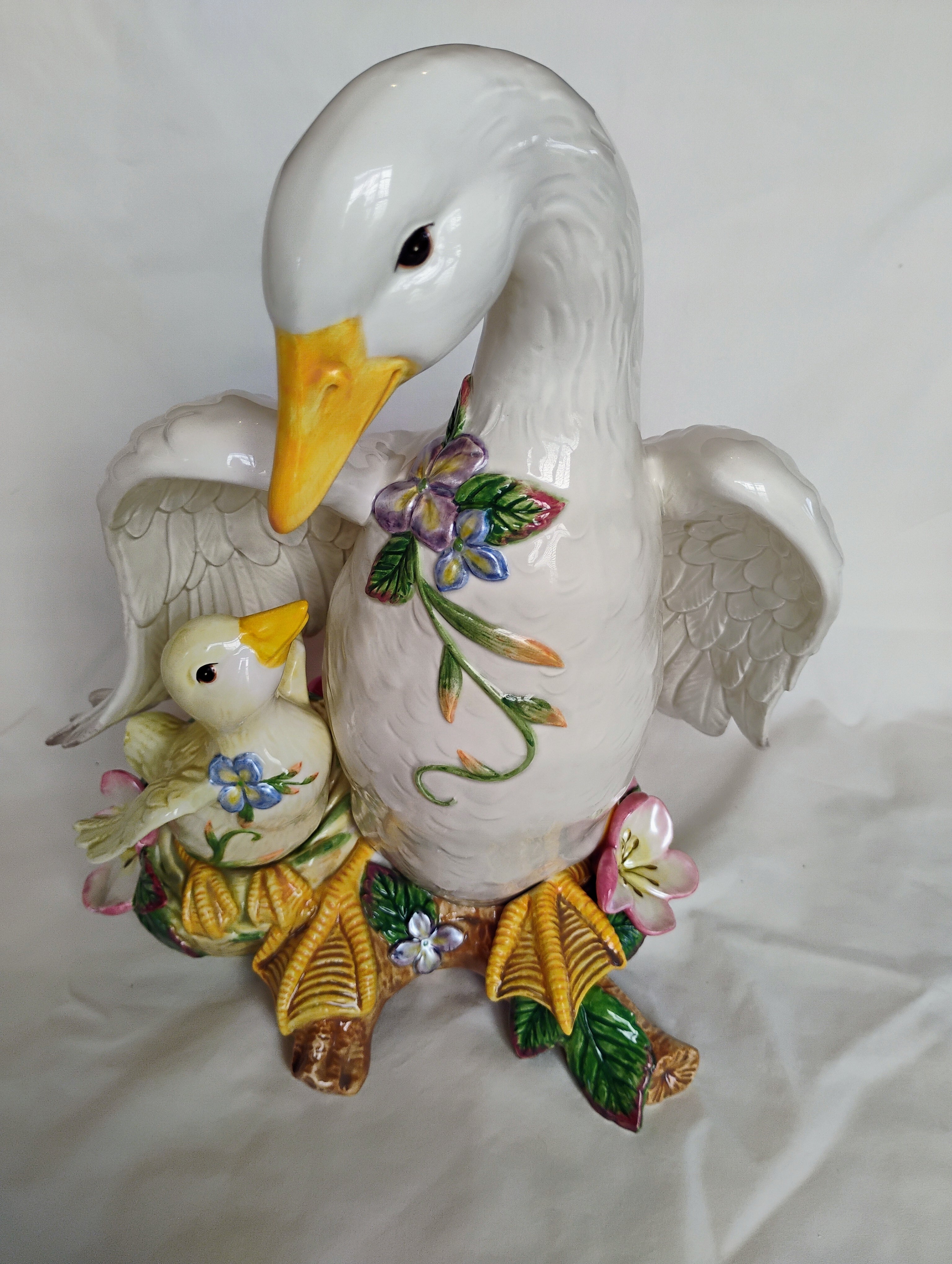 Fitz and Floyd Classics Mother Goose with Gosling Figurine with Original Box