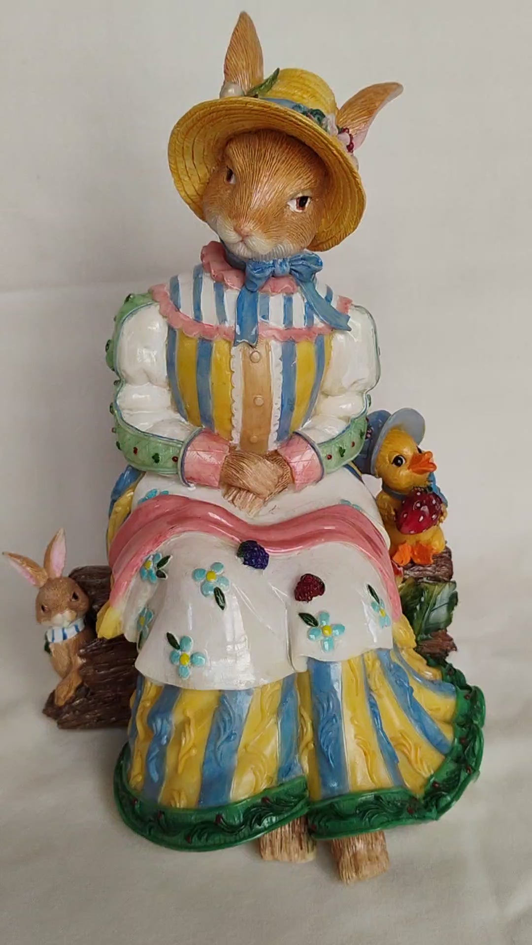 Fitz and Floyd "Mother" Bunny Musical Figurine — Wind-Up Music Box with Original Box