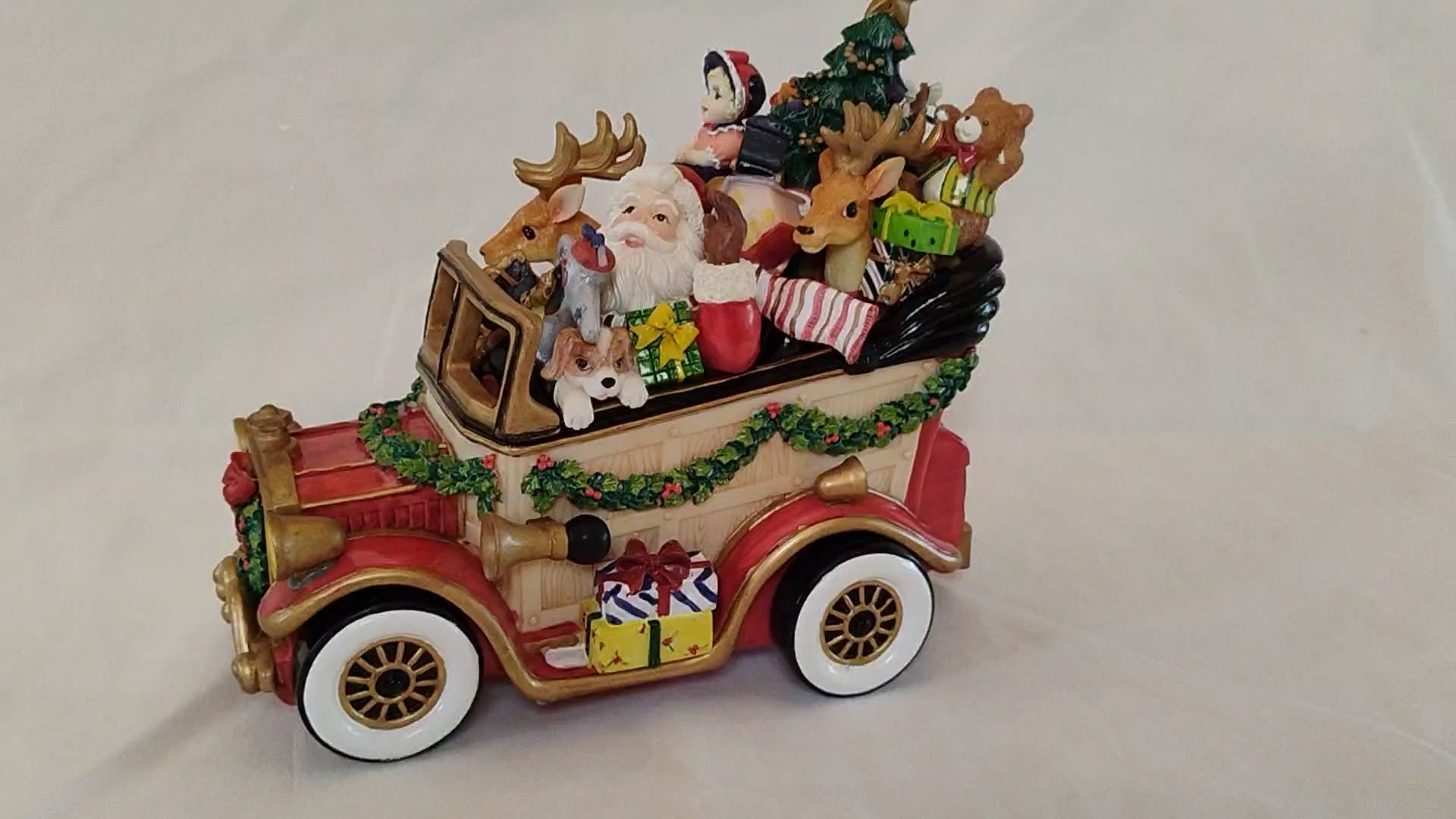Fitz and Floyd "Here Comes Santa Claus" Santa Mobile Musical Figurine — Original Box